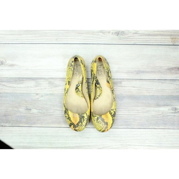 BOC Born Concept Reptile Yellow Batik Snakeskin Pattern Ballet Flats Size 7.5 - Picture 7 of 10